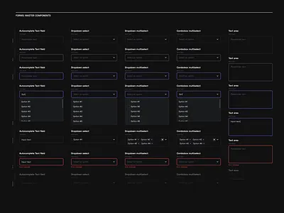Input components combo box combobox component components library dark background dark mode design system select text field ui components ui kit ui library web web design web design system web ui website