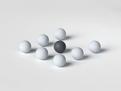 Beginners know something experts don't 3d 3d design adobe dimension beginner black and white geometric marbles monochromatic simple spheres