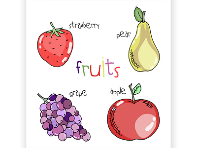 Fruits flat fruit illustration vector vector illustration