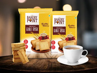 Bakery Point - Bake Rusk Packaging Design branding brandingagency creative design food graphic design illustration packaging