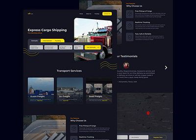 Express Cargo Shipping Landing Page design figma figmadesign ui ux web website