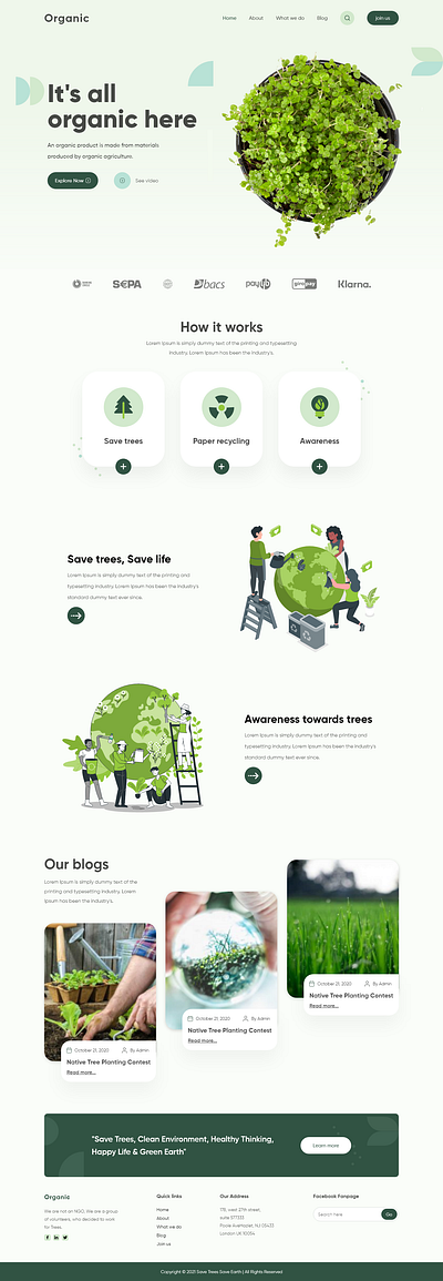 save trees landing page branding design icon illustration logo typography ui ux vector web