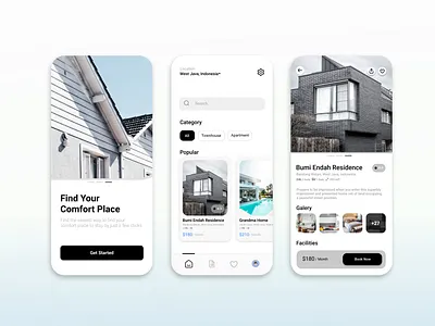 Home Rental App UI Design design home mobile ui ui ux design ui design uiux