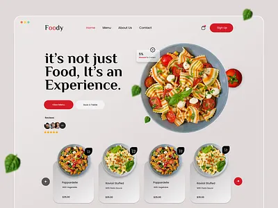 Foody Restaurant Website Design UI burger clean web designer fastfood website food delivery food delivery website food menu food ordering website minimal design pasta website design pizza popular design restaurant resturant website resturent tazrin trendy design uiux website webui