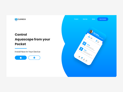 Curbox Web Landing Page app blue curbox landing landingpage page web webdesig website