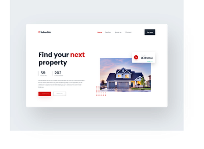 Suburbia - Real Estate Concept app design minimal ui ui design ux web