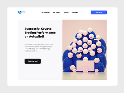 🪙 Cryptocurrency CopyTrading Platform Landing page 3d illustration banking bitcoin bitmax coinbase copy trading cryptocurrency doge coin ethereum finance landingpage litecoin payment paypal platform trade webdesign