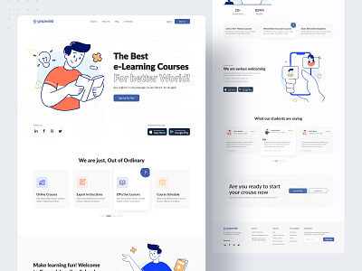 E Learning School Landing Page || Grapeslab branding design dribbble best shot e learning education grapeslab grapeslabteam homepage minimal online learning online school popular design top designer ui ux web web design website website concept