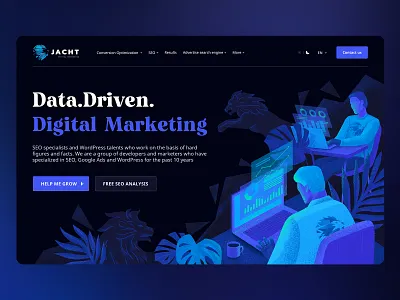 Hero illustration for jacht.digital adobe photoshop artwork branding design digital graphic graphic design illustration typography ui web