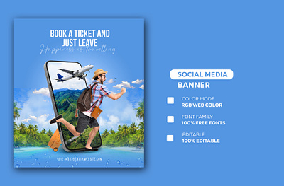 Travel Manipulation | Travel Social Media Banner | Travel Banner branding design social media ideas travel travel banner travel social media travel ui travel website ui