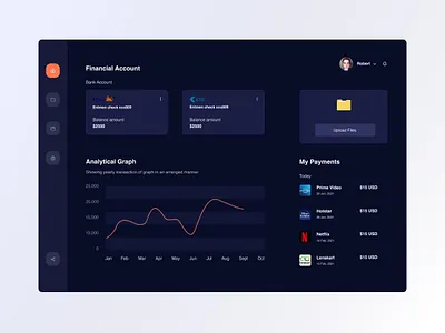 Financial Dashboard analytics bank chart color dailyui dark ui dashboard design dribbblers fintech graphic minimal payment product design transaction typography uiux user interface website