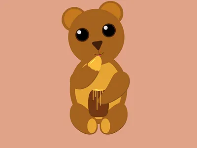 Bear with honey animal bear design honey illustration the character vector