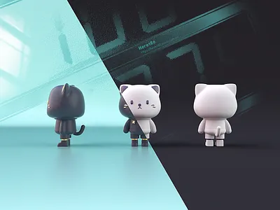 MiaoMi 3d branding cat character cinema ip role