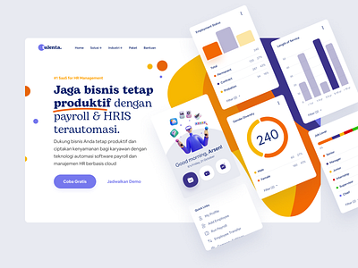 Landing Page Hero Exploration of talenta by Mekari chart design header hero home homepage hr landing page landingpage management page saas website