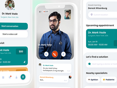 Doctor Appointment App app ui doctor app doctor appointment figma flat flat design health app healthcare app medical app medical design minimal mobile app design mobile application patient app uiux uiux design user experience