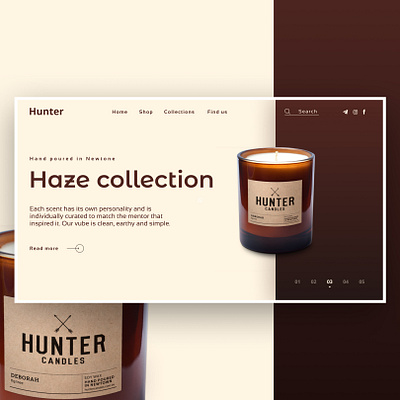 Hunter candle (concept) concept design landing web webdesign