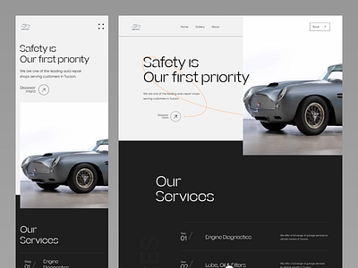 AutoCare - Car Service Website(mobile responsive) animation app design car design landing page minimal mobile mobile responsive popular shot responsive saidul islam service typography ui ui design uiux ux uxdesign visual design website design