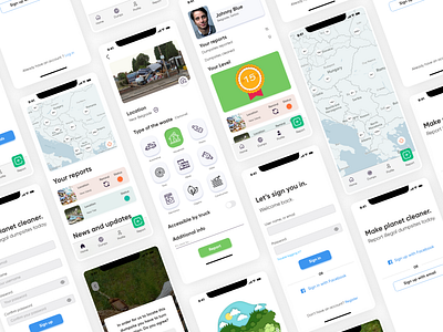 CleanUp - Illegal dumpsite report app app green mobile mobile app ux ux case study