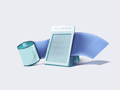 Calenadar blues calendar camera camerafilm film illustration illustration art lightcolors roll shadows