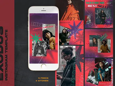 Exodus Instagram Templates branding business clothing design fashion graphic design instagram marketing streetwear style template trendy