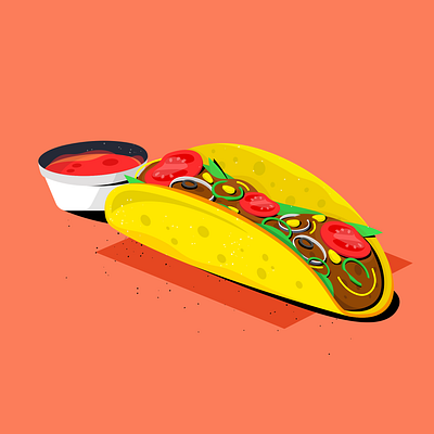 Taco 2d art daily design digital flat food graphic design icon illustration mexico procreate sketch tacos vector