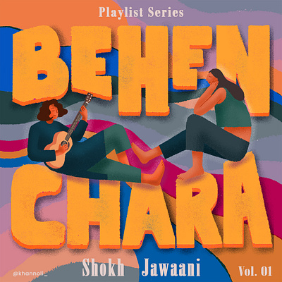 'Shokh Jawaani' Playlist Cover adobe photoshop branding concept art design digital art digital illustration illustration