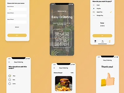 Restaurant - Ordering food/drinks via the phone app drinks food illustration ordering restaurant ui ux