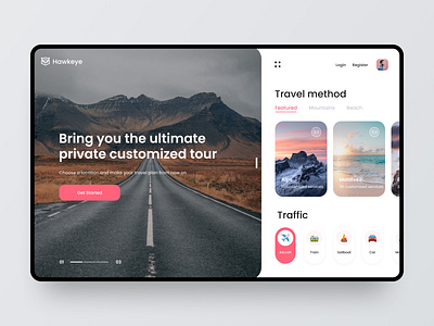 Hawkeye travel web animation app branding colorful design illustration logo motion graphics typography ui ux web 视觉艺术