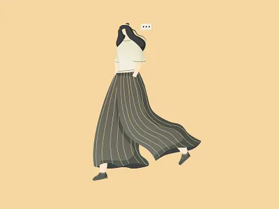 Alone Girl Walking adobe illustrator alone girl graphic design illustrator vector