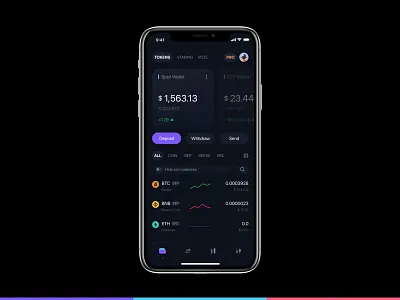 Crypto Wallet App app application design mobile ui