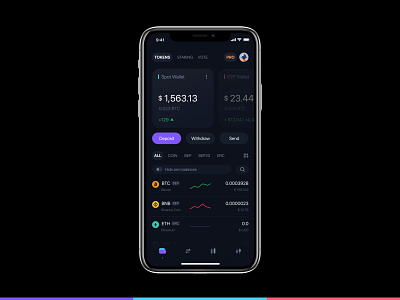 Crypto Wallet App app application design mobile ui
