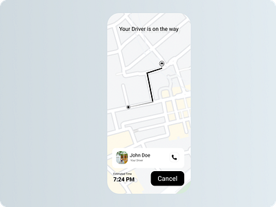 Uber Application Driver Tracking Screen | app design app ui design figma landing page mobile app mobile application taxi applicaiton ui ui challenge ui design uidesign uiux ux challenge