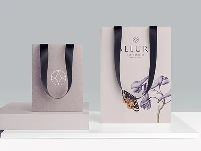 Allurē brand identity branding branding and identity concept design fashion fashion brand flowers illustration logo logo design logotype minimal pink stationary