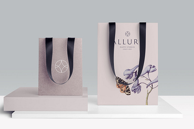 Allurē brand identity branding branding and identity concept design fashion fashion brand flowers illustration logo logo design logotype minimal pink stationary