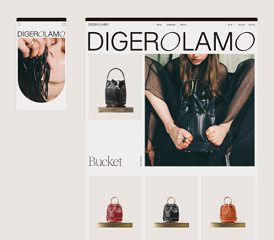 Digerolamo website bags ecommerce leather shop web design website