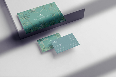 Villa de Luxe brand identity branding branding and identity clean concept design elegant green hotel hotel branding hotel logo logo logo design minimal mint colors palm trees palm trees illustrations