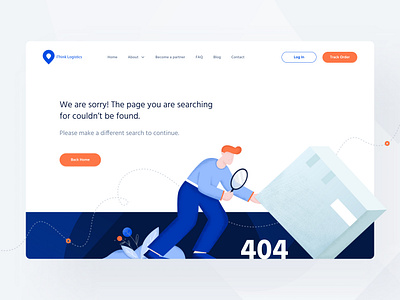 404 Page - UX/UI design 404 404 page clean desin design ecommerce graphic design illustration interface logistics shipping startup ui ux uxui web webdesign xplinesdigital