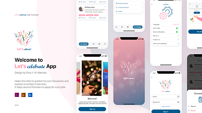 Introduction to my new app 🤩 app design freelancer illustration jobs occasion photoshop prototype providers services ui ui design ux ux design wireframe xd