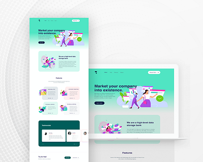 Marketing Agency Landing Page app branding design icon illustration typography ui ux vector