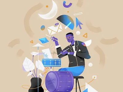 Impro. art direction drawing freelance illustration improvisation jazz print vector