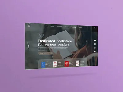 Bookstore Landing Page app branding design icon illustration logo typography ui ux