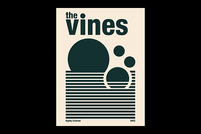 The Vines Poster album poster band poster concert poster cream geometrical design graphic design green international typography minimalist poster music poster poster inspiration retro poster swiss design swiss design poster the vines the vines poster typography