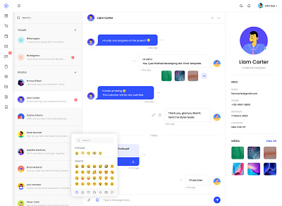 Mail Desktop Application - Chat UI Design chat ui design deskto mail app figma mai chat design mail app design mail application ui design uiux ux design