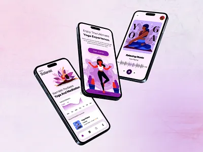 Yoga Mobile App UI Design ai app app app design dashboard fitness fitness app gym healthcare ios meditation app mental health mindset mobile app techwitpro therapy app ui ux workout yoga yoga app