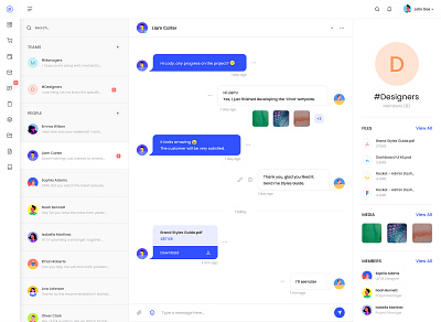 Mail Desktop Application - Chat UI Design chat design chat ui design figma mail app design mail application mail chat design ui design uiux ux design