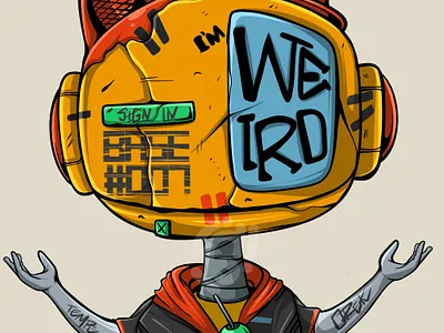 I'M WEIRD abstract anime apparel art character clothing comic cyberpunk design doodle illustration manga merchandise nft streetart