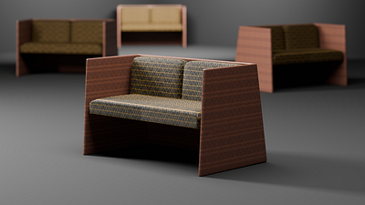 3D Model of a Sofa Chair, Made in Blender 3d Software. 3d animation graphic design