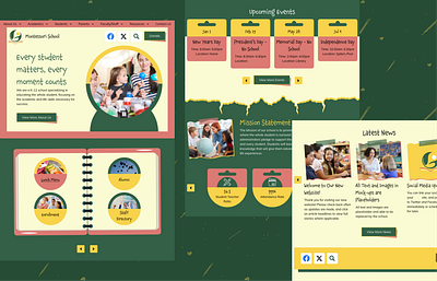 Montessori school site k12education playful website playfului playhubdesign schoolwebsite uidesign webdesign