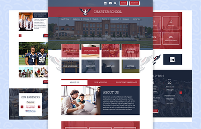 Homepage Design for Charter School charter school k12education landingpage school schoolwebsite ui uidesign webdesign