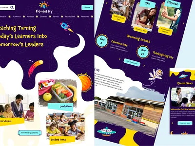 Playful Landing Page elementary k12education kids school montessori playful schoolwebsite uidesign webdesign